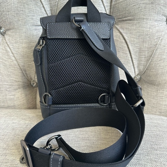 Coach Charcoal Leather Backpack - Picture 5 of 7